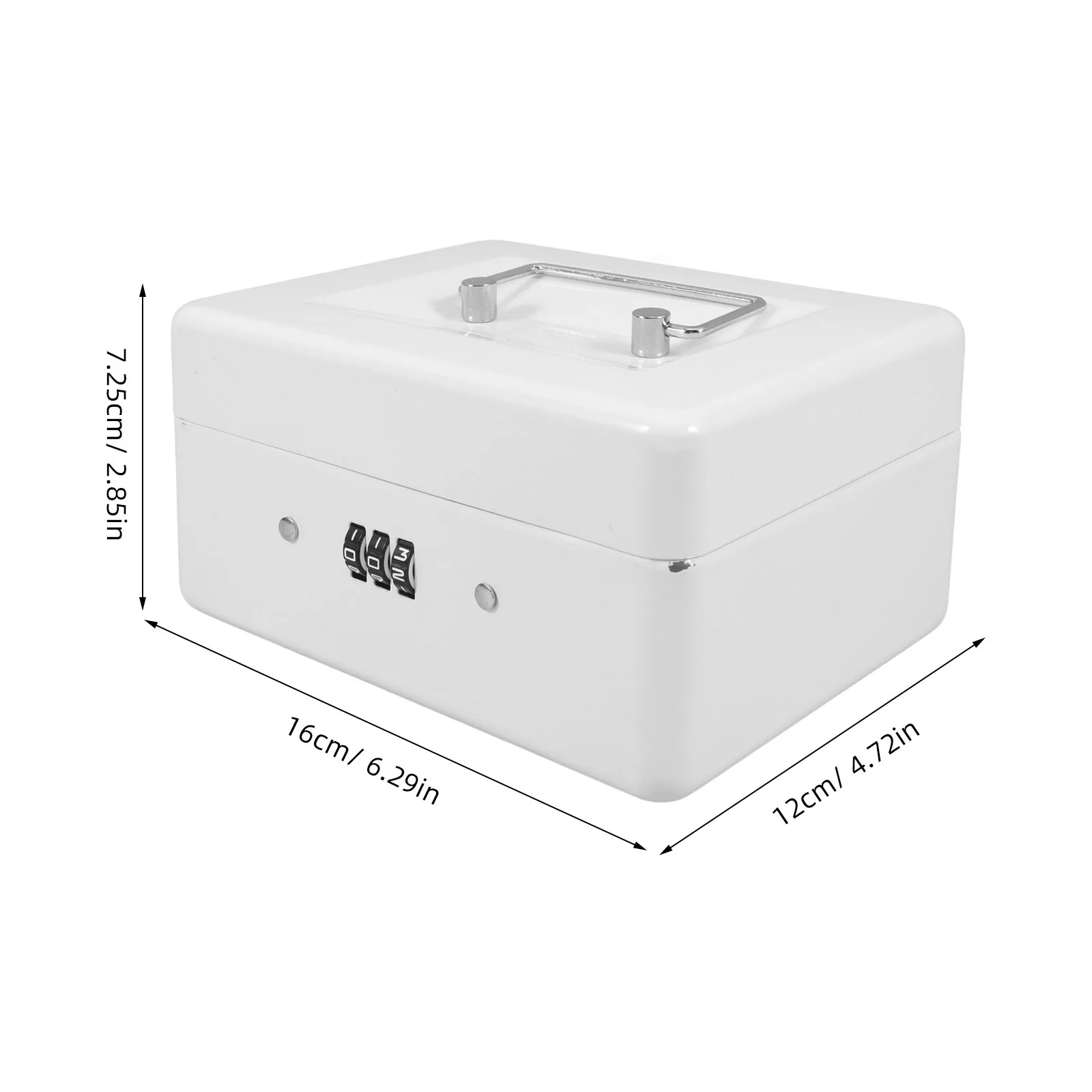 Cash Box With Combination Lock Durable Metal Safe For Money Storage Portable Lockable Organizer Small Hidden