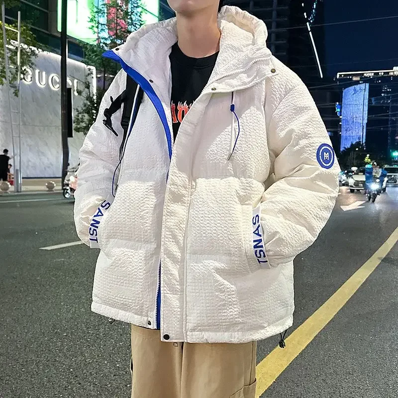 

Korean Style Youth Handsome Casual Warm Outwear Fashionable Large Size Hooded Male Outcoat Winter New Men Thicken Down Jacket