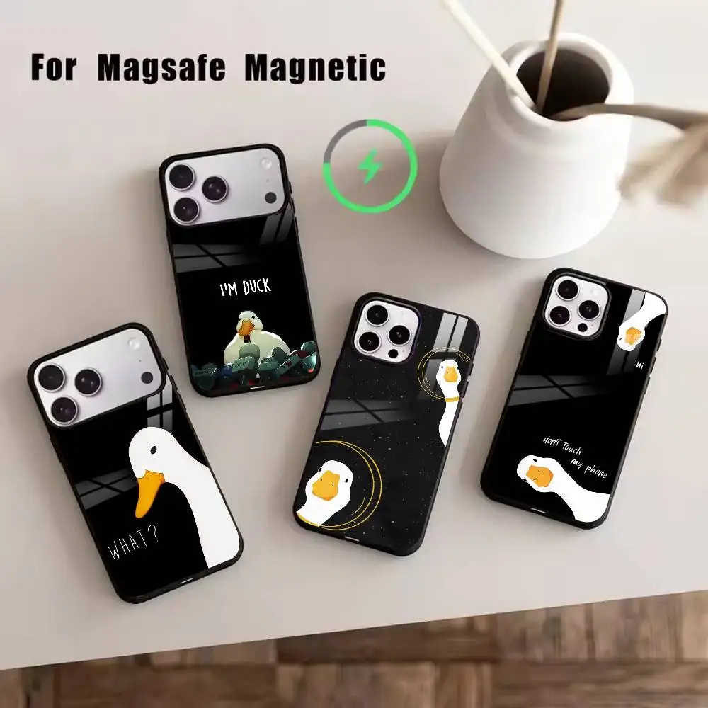 

Little Cute Duck Phone Case For iPhone17,16,15,14,13,12,11 Plus,Pro Magnetic For Magsafe Wireless Charging