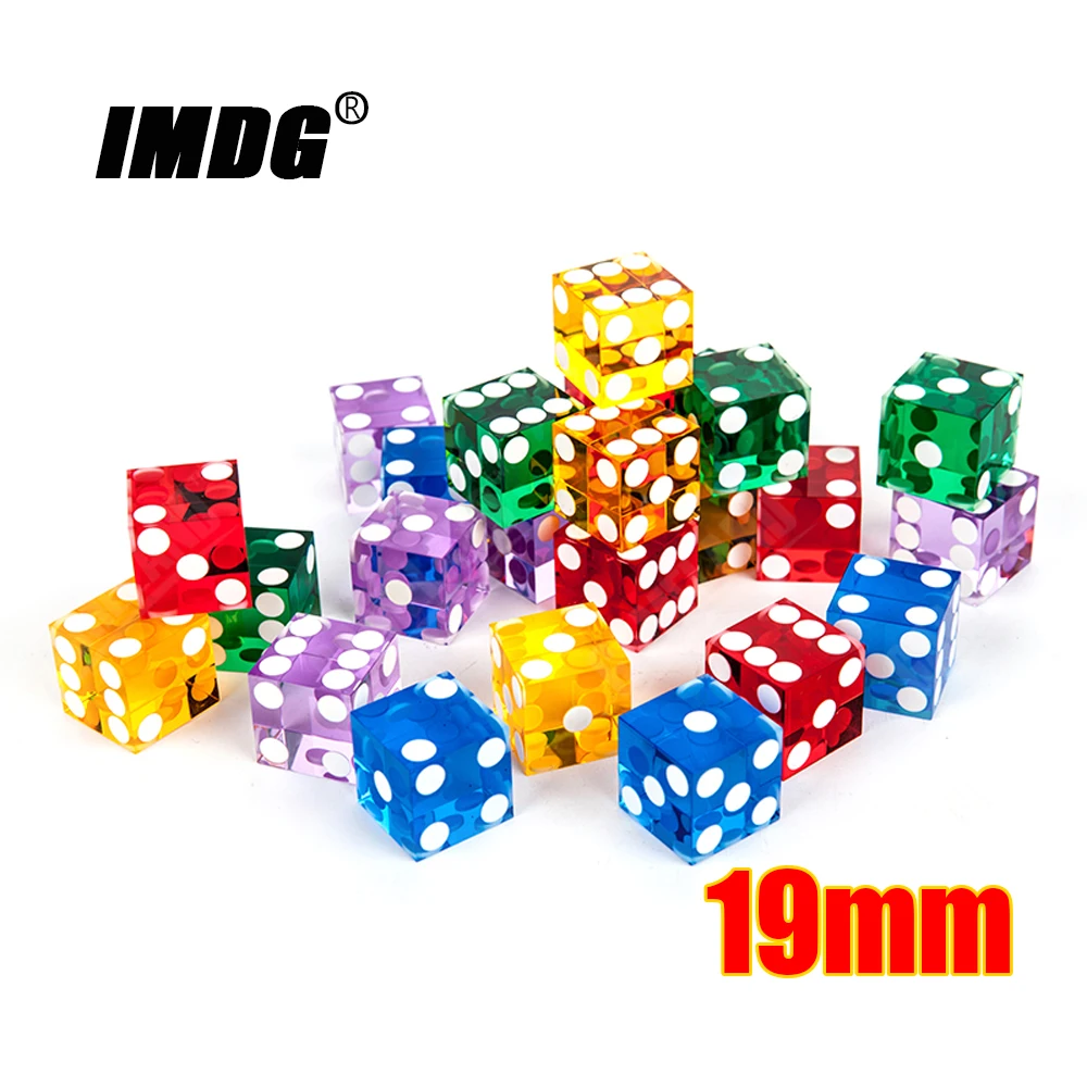 5pcs/Pack 19mm High-grade Precise Dice Right Angle Transparent Multicolor Resin Dice High Quality Boutique Game Dice