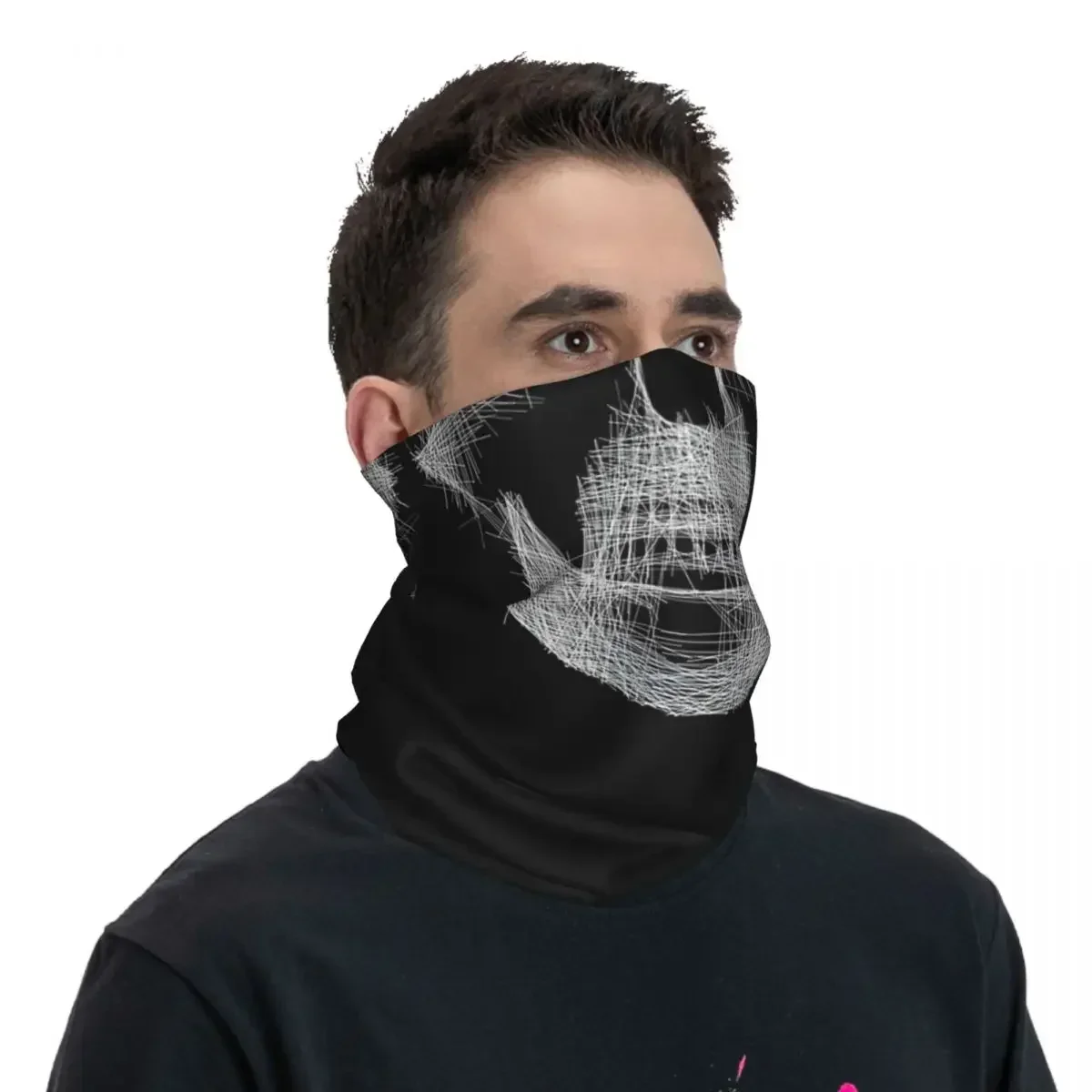 Skull Stylized Sketch Style Bandana Neck Cover Printed Wrap Scarf Warm FaceMask Cycling For Men Women Adult Skull Face