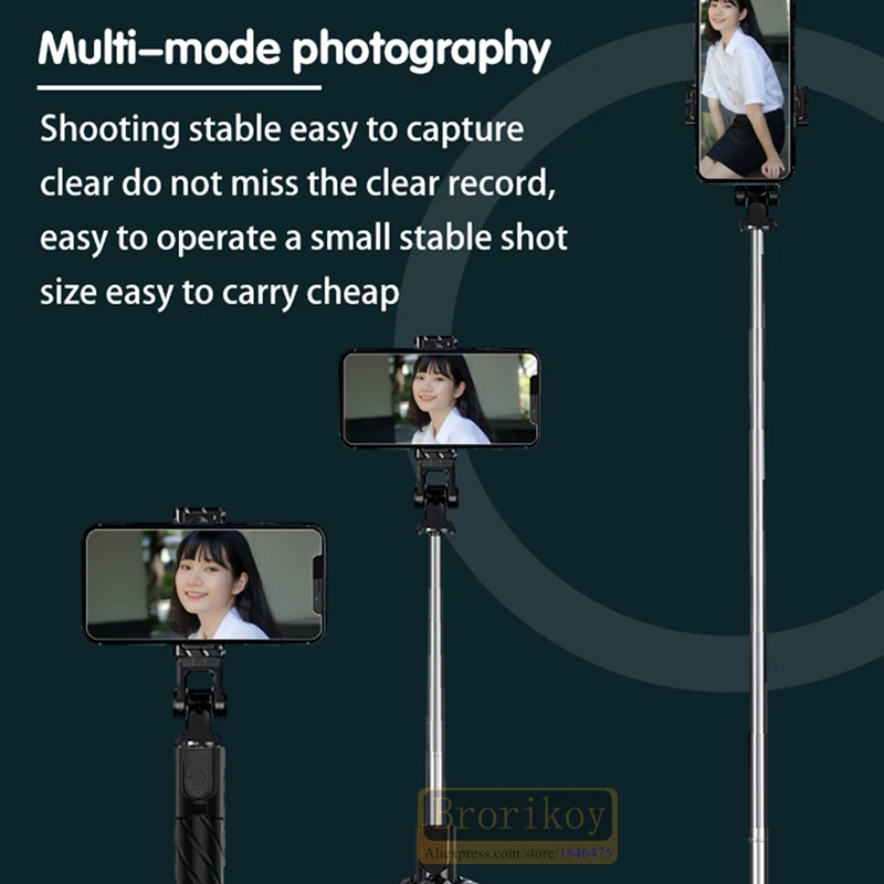 Portable Wireless Bluetooth Selfie Stick Foldable Tripod Extendable Monopod Shutter Remote Control For IOS Android Smartphone