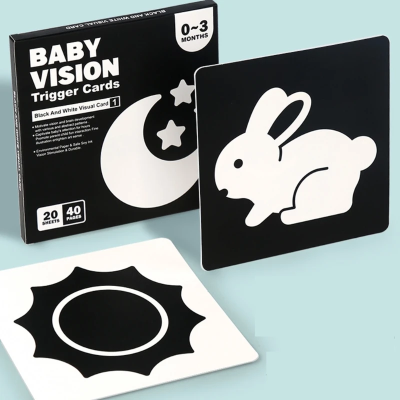 Baby Visual Stimulation Card Black White Visual Stimulation High Contrast Baby Black White Card Newborn