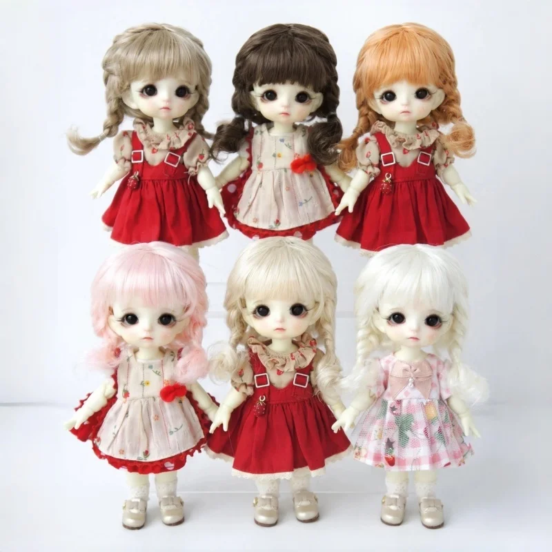 JD571 5-6' 4-5' 1/8 1/12 OB11 Smart Curly Braids Hair Short Anna BJD Wig Synthetic Mohair Toy Accessories