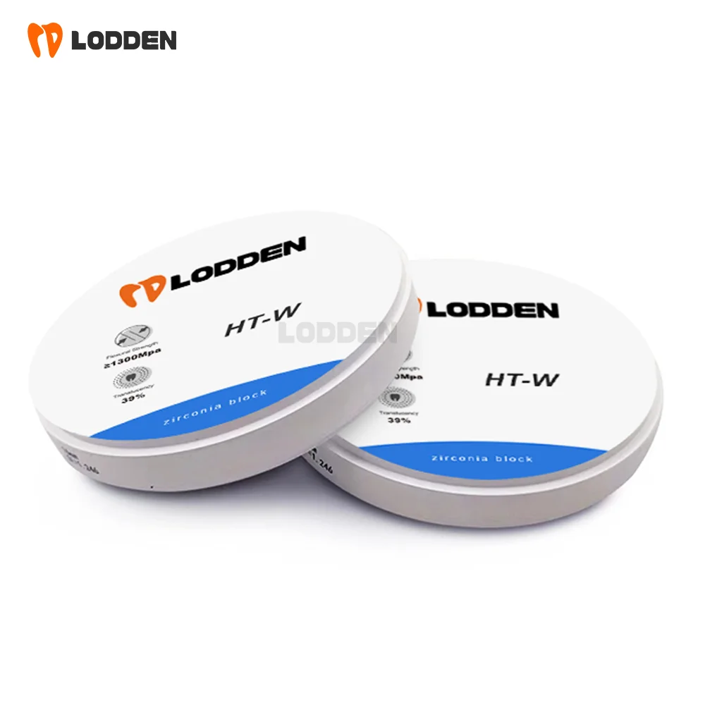LODDEN Dental Zirconia Blocks HT-W White 98mm High Strength Zirconium Disc Translucent For CAD CAM Dental Lab System & Material