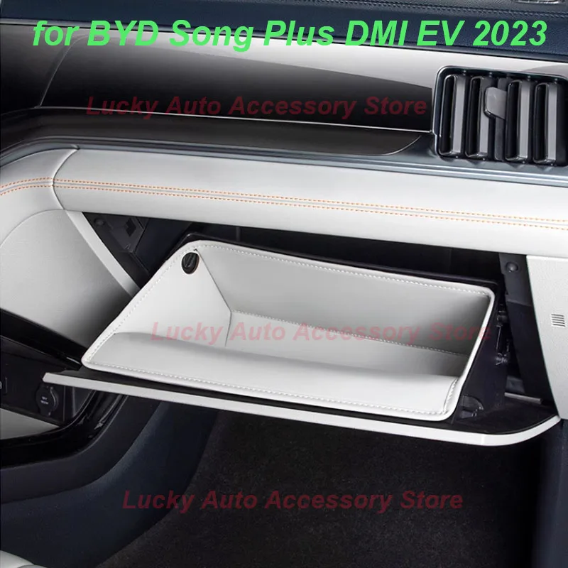 Car Co-pilot Storage Box for BYD Song Plus DMI EV 2023 Storage Bag Glove Box Protective Mat Organizer Interior Accessories