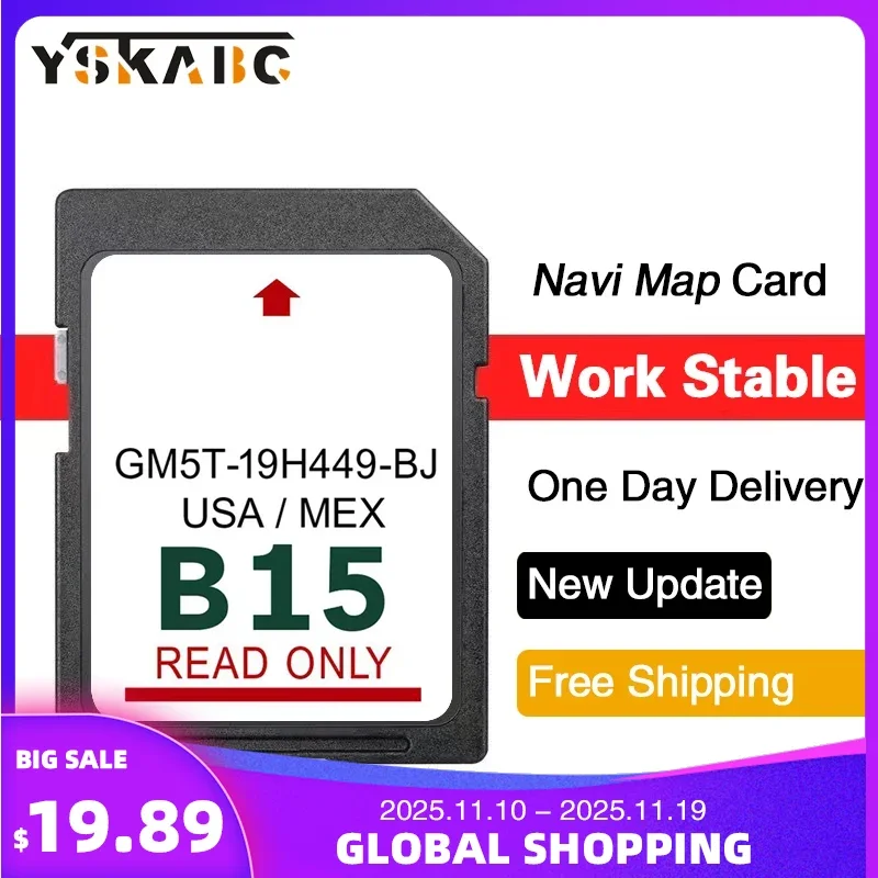 

for Ford F150 Media Navigation B15 Map USA MEX Sat Nav SD Card GM5T-19H449-BJ with Anti Fog Reaview Stickers
