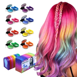 Tiza para el cabello temporal para niños, tinte lavable para el cabello, 8 colores, pintura en aerosol, suministros de peinado para salón de belleza