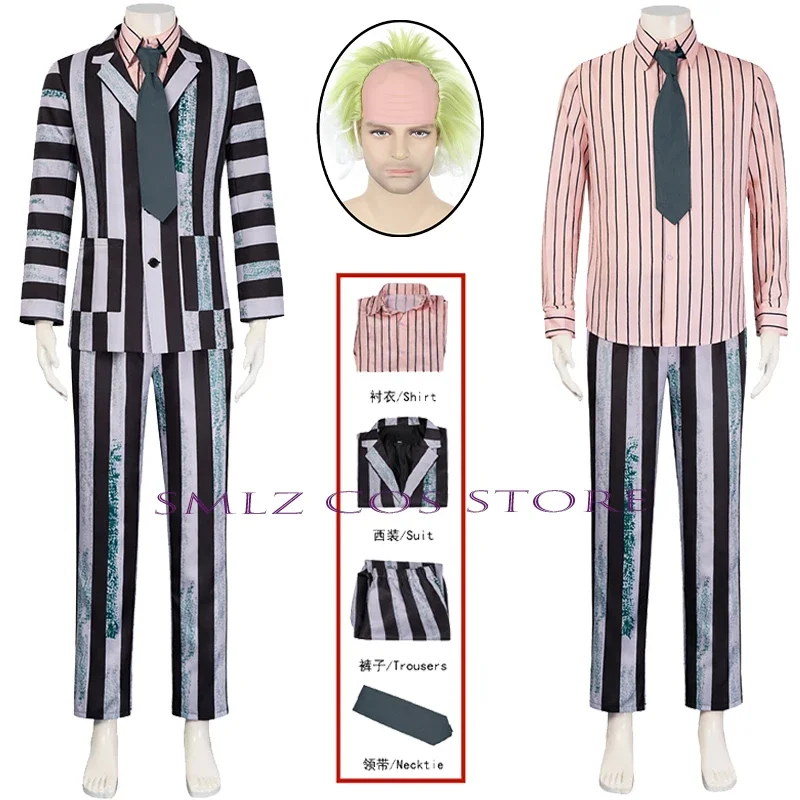 Terror Michael Cosplay Costumes Anime Beatles Stripes Uniform Suit Wig Halloween Party Role Play Outfit for Man Women