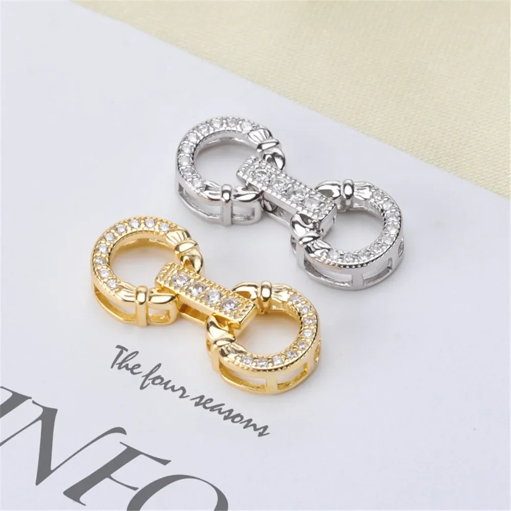 Solid S925 Sterling Silver Bracelet Clasps & Hooks DIY Handmade Pearl Necklace Connectors Material Fine Jewelry Accessories K004