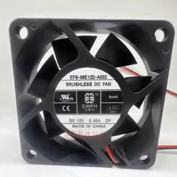 New CPU Cooler Fan for DWPH EFS-06E12D-A002 DC12V 0.60A 60*60*25MM