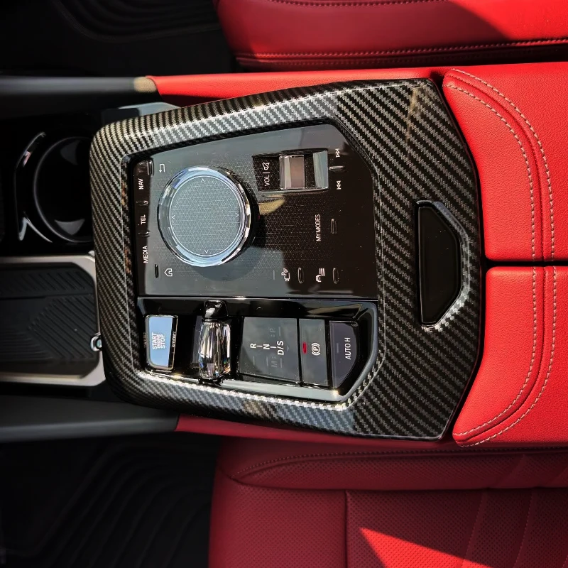 

ABS углеродное волокно для BMW 5 серии G60 2024 2025 Автомобильная Центральная рамка переключения передач декоративные наклейки автомобильные аксессуары для интерьера