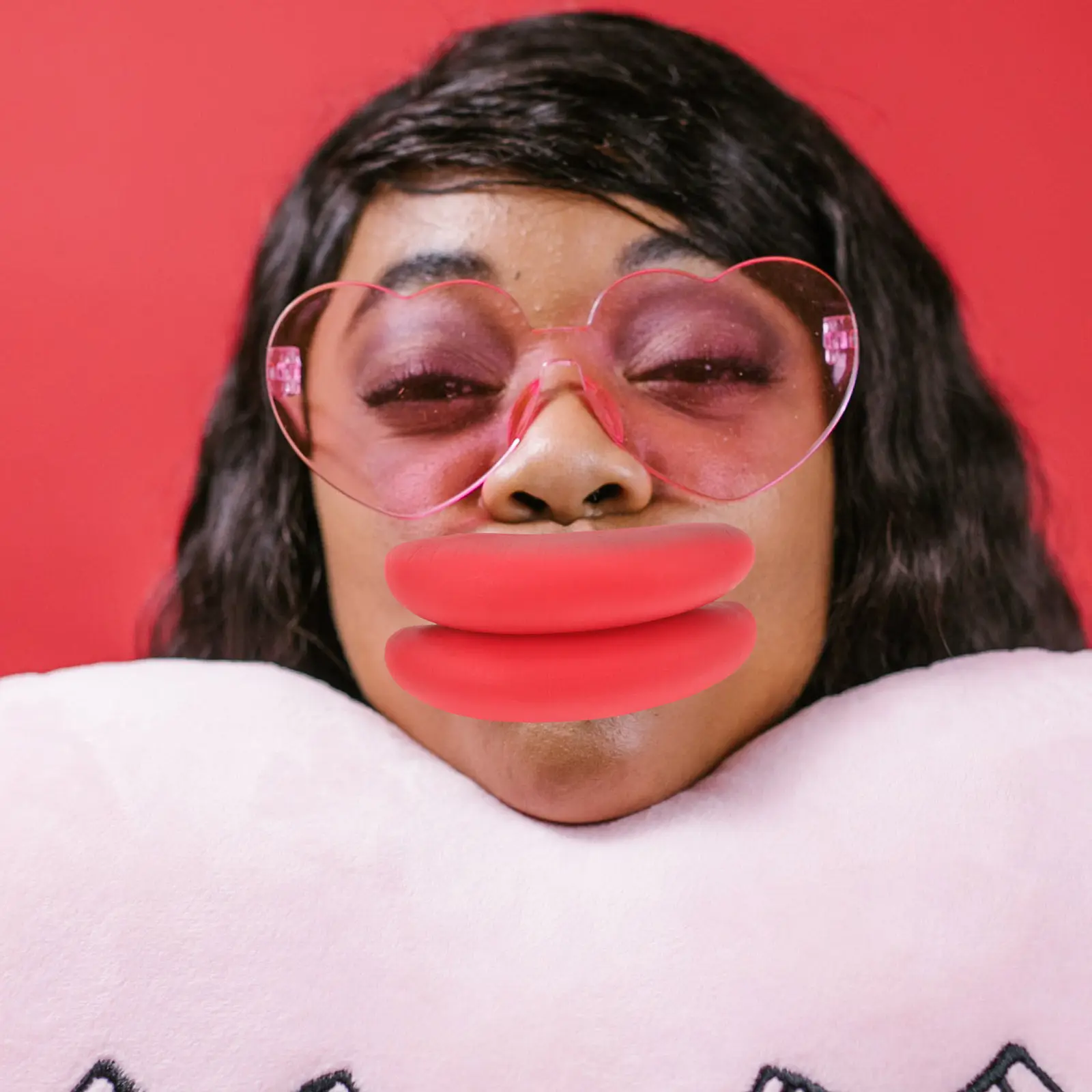 

1Set Big Lips Cosplay Mouth Prop Red Rubber Exaggerated Funny April Fools Day Joking Party Supplies Masquerade Lips