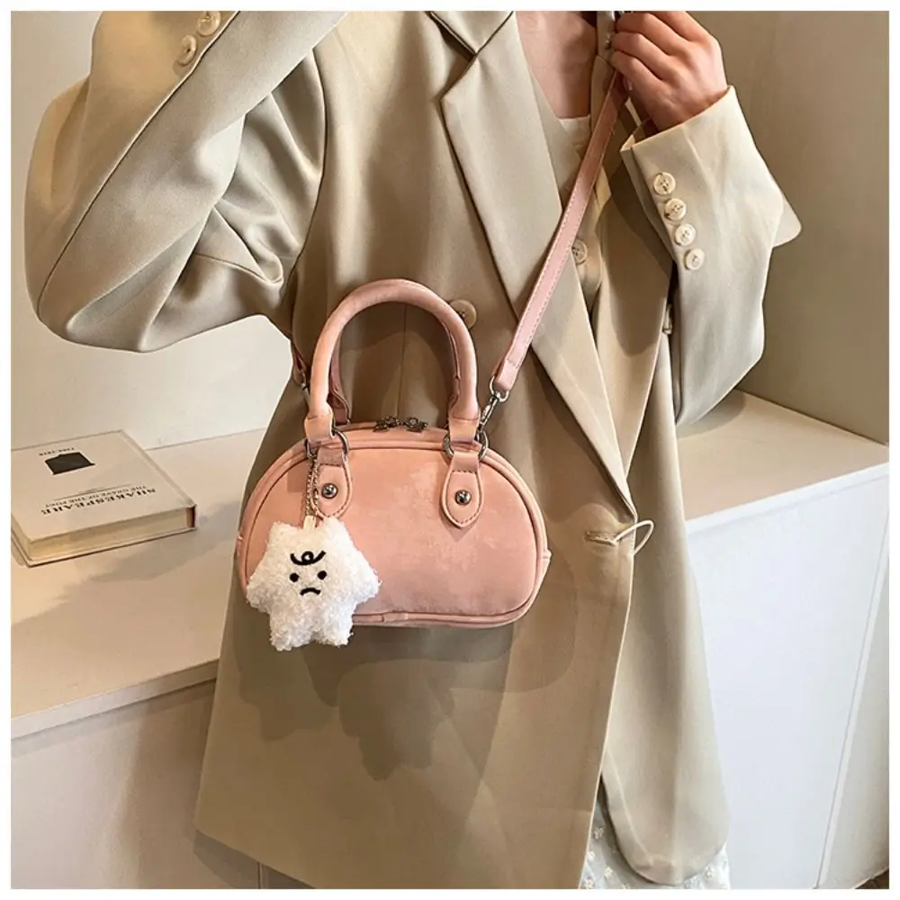 Purses Crossbody Bag Casual Pu Large Shoulder Bag with Belt with Pendant Messenger Bag Girl