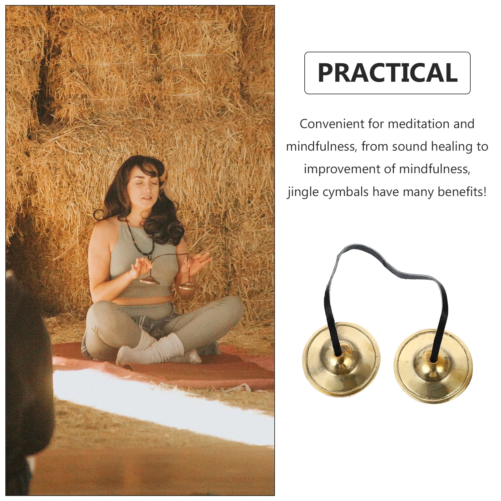 

1Pcs Meditation Cymbal Bell Lightweight Portable Strap Design Perfect for Yoga Buddhist Gift Sound Therapy Spiritual Practice