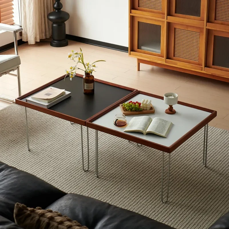 Square Coffee Table Medieval Nordic Simple Stainless Steel Dopamine Retro Coffee Table Coffee Table