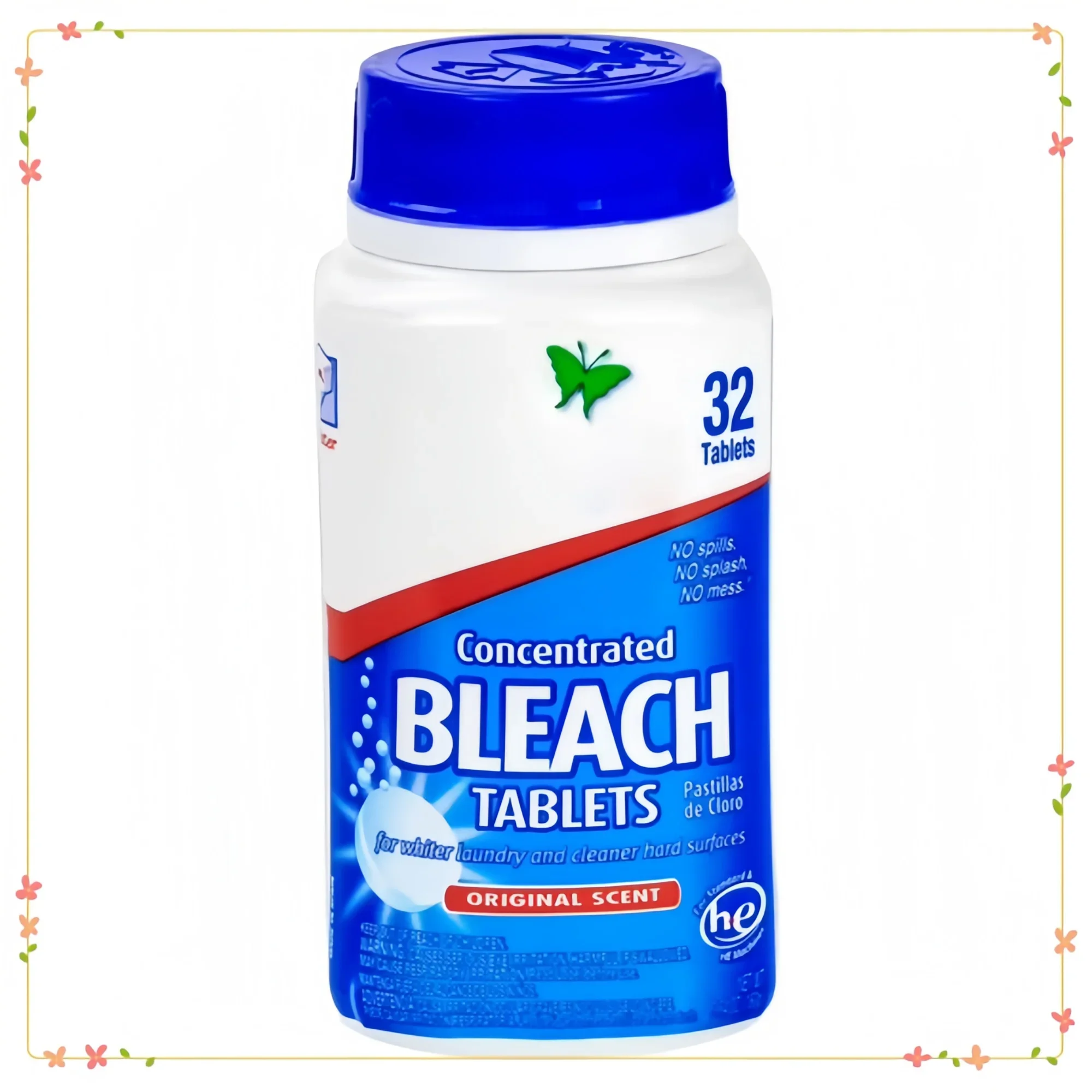 Bleach Tablets, Concentrated, Original Scent, 32 Count (5.64 oz Bottle)