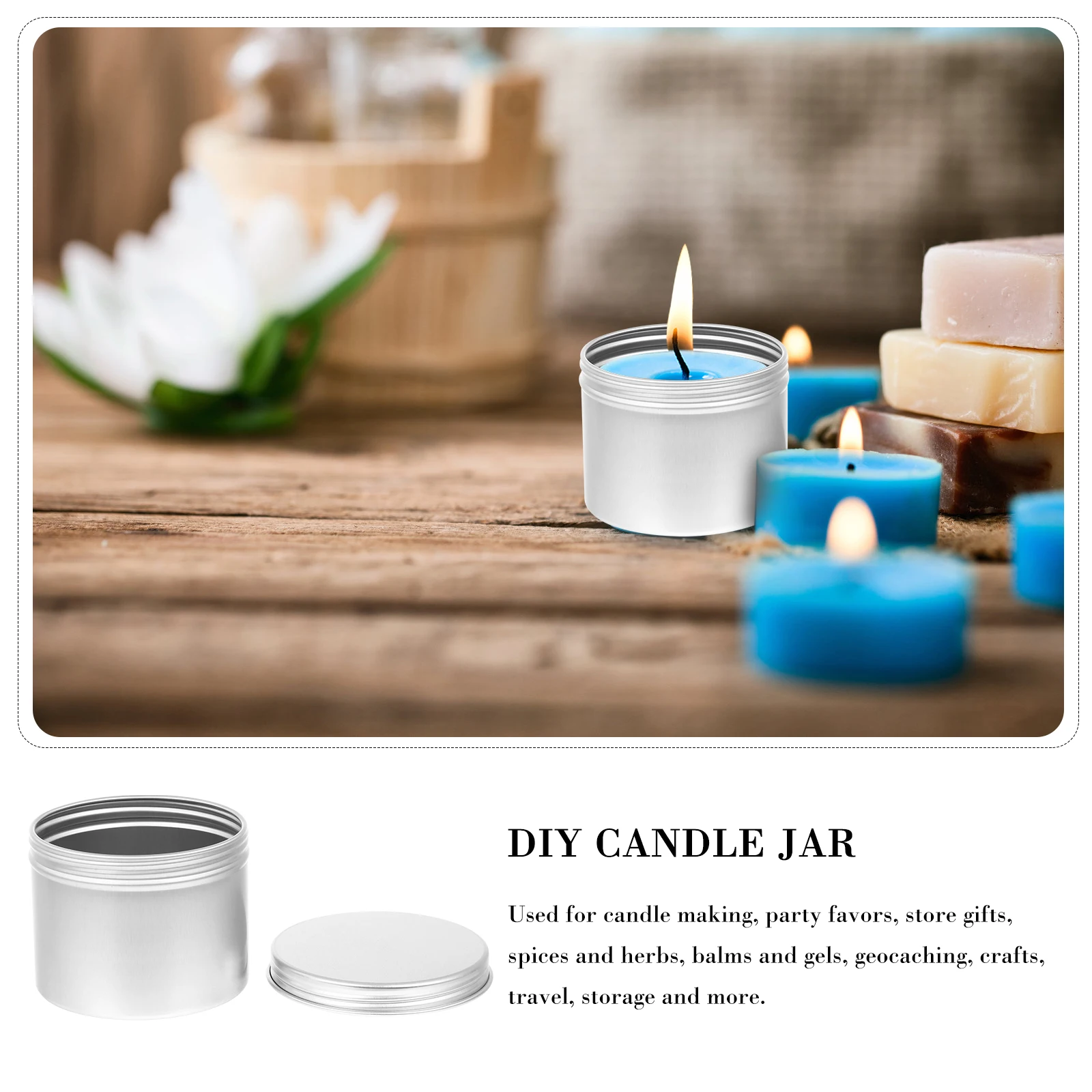 

4pcs Round 120Ml Aluminum Refillable Jar Screw-Top Tea Container Dustproof Storage Can For Diy Candles Jewelry Makeup Empty