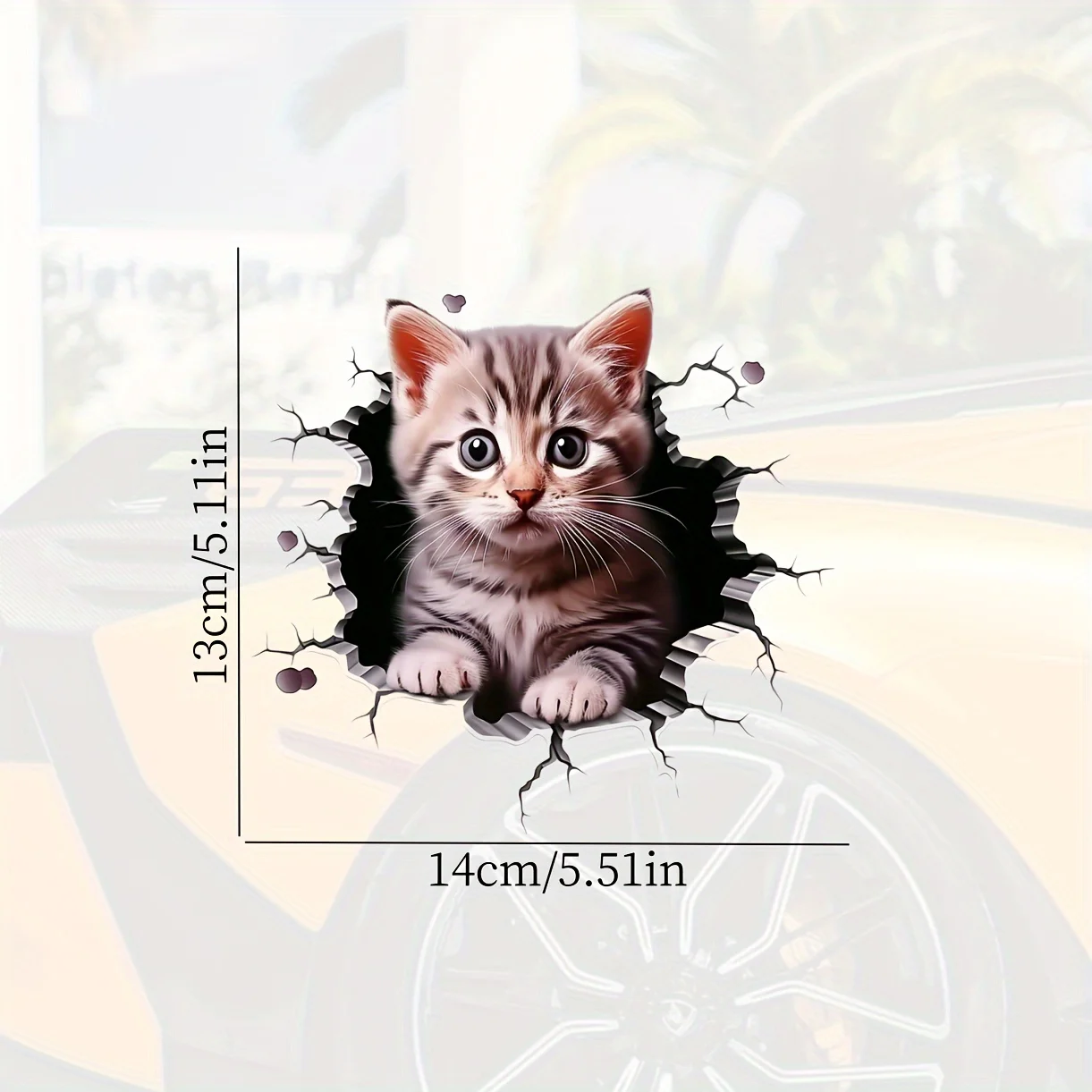 Durable 3D Cat Pattern Auto Sticker for Window Bumper Cute Car Body Styling Scratch Resistant Decor for Motorcycles Cars Laptops