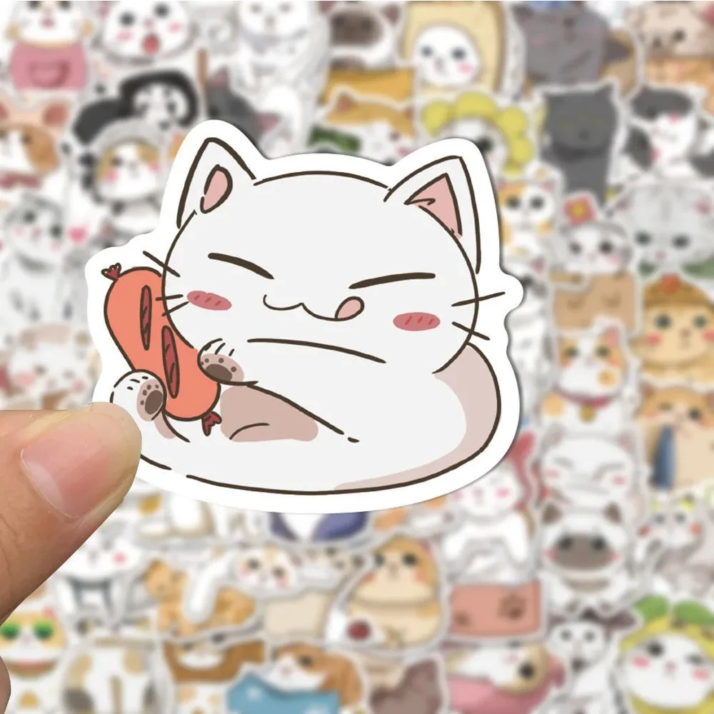 

10/30/50pcs Kawaii Cartoon Cats Stickers Aesthetic Decals Decorative Stationery Phone Laptop Waterproof Sticker Kids Toys Gifts