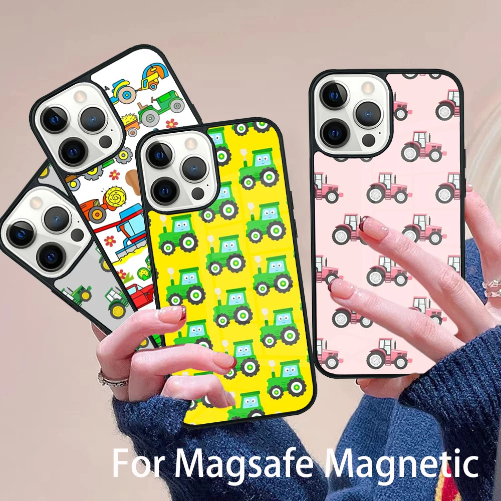 

Farm Vehicle Tractor equipment Phone Case Magesafe Magnetic Wireless Charge Cover For IPhone 16 11 12 13 14 15 Pro Max Plus Mini