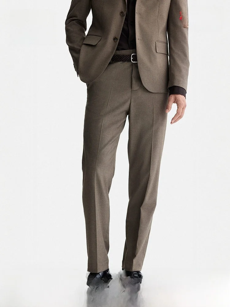 

H&M Men's Standard Fit West Pants 1262464 Long Business Gentleman Style Polyester Fiber 65% Viscose 33% Spandex 2%