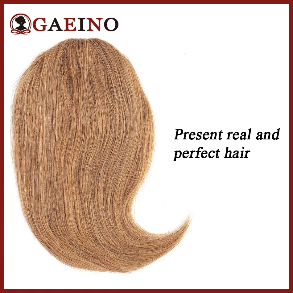 Franja natural de cabelo franja para mulheres, grampo em hairpieces, 100% remy cabelo humano, franja lateral frontal, 613 #, 3 clipes