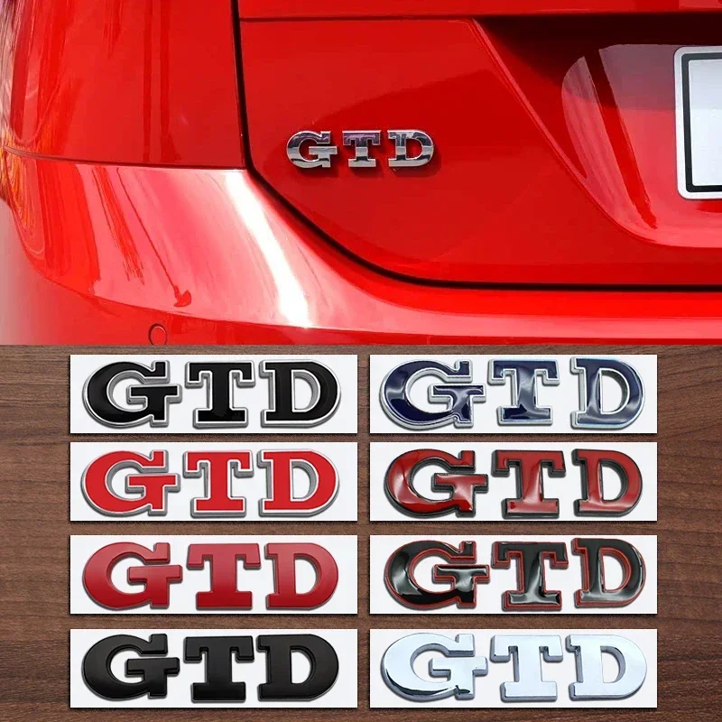 

3D Metal GTD Logo Rear Boot Trunk Emblem Badge Decals for VW Polo Golf 5 6 7 CC Passat Jetta MK4 MK5 MK6 Car Styling Stickers