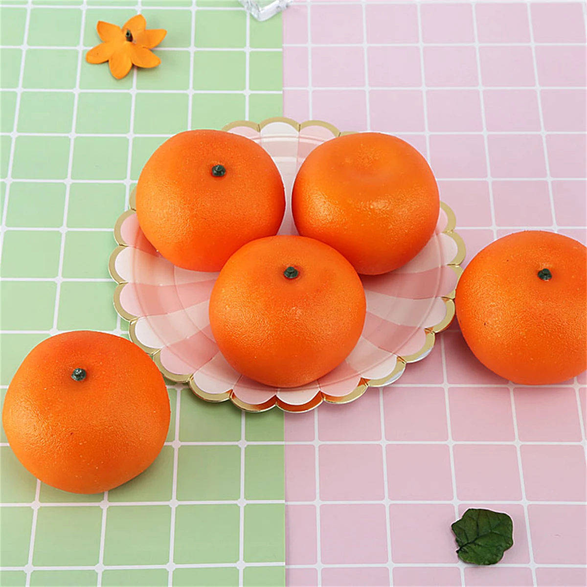 6 Stück, Simulationsorangen, künstliches Mandarinenmodell, gefälschte Früchte, Heimtextilien, Restaurant-Obsttablett, Dekoration, Fotografie – Detail 4