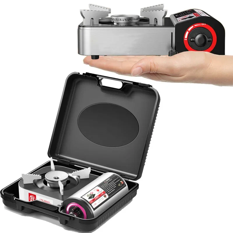 Outdoor Mini Gas Cooker Camping Hiking Picnic Fishing Hunting Cassette Barbecue BBQ Portable Outdoor Stove Cooking Kitchen