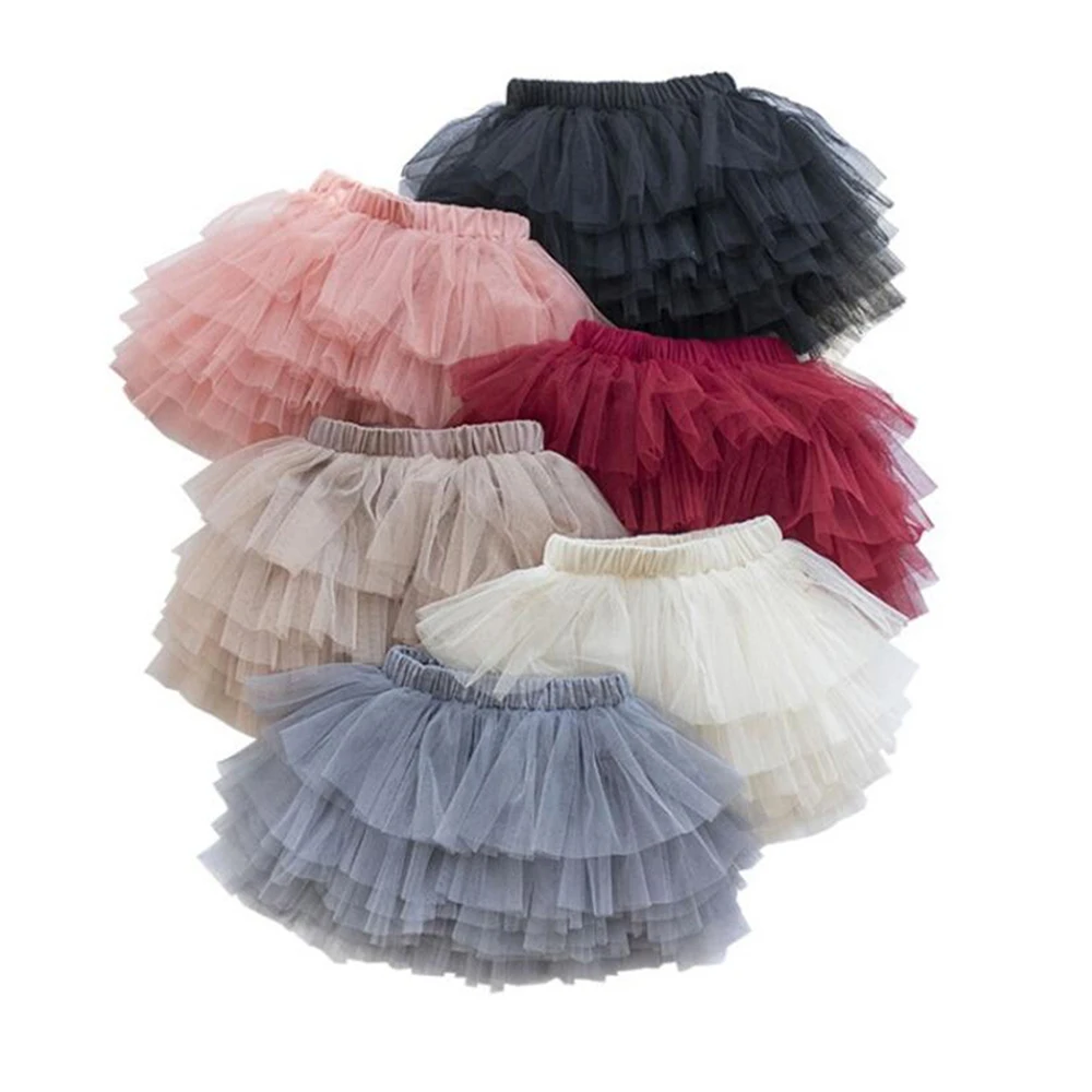 Baby Girls Tulle Skirt for Girl Tutu Princess Ball Gown Pettiskirt Ballet Dance Kids Party/birthday 6-Layer Gauze Skirt 1-7T