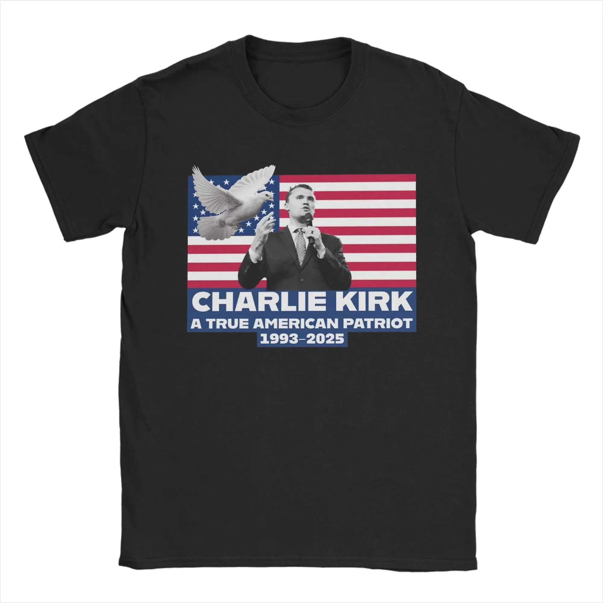 

Summer Charlie Kirk Shoot Popular T Shirts Cotton Tshirt for Men's Y2K Retro Custom Logo Short Sleeve Clothing