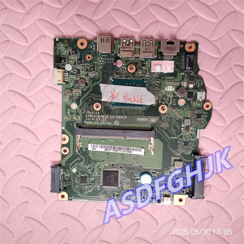 

For Acer ES1-533 Motherboard Main Board WITH N3350 CPU NB.GFT11.008 NBGFT11008 B5W1A B7W1A LA-D641P TEST OK