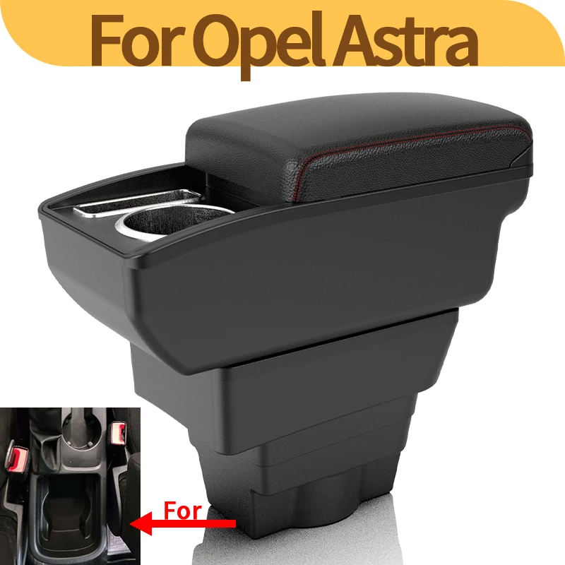 

Для Opel Astra подлокотник Opel Astra J обновляет центральную консоль автомобиля двухслойный ящик для хранения 2012-2020 с подстаканником Автомобильный аксессуар