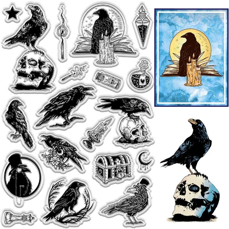 1 arkusz Crow Clear Stamps Magic Potion znaczek pocztowy wielokrotnego użytku Vintage przezroczyste silikonowe pieczęcie do tworzenia kartek do księgowania