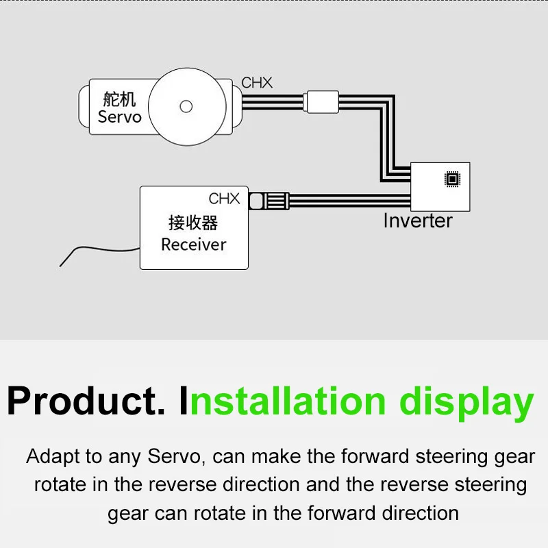 3.6V-24V Servo Signal Reverser Support High Voltage Compatible for All Servo for JR Futaba Aeroplane V-Tail