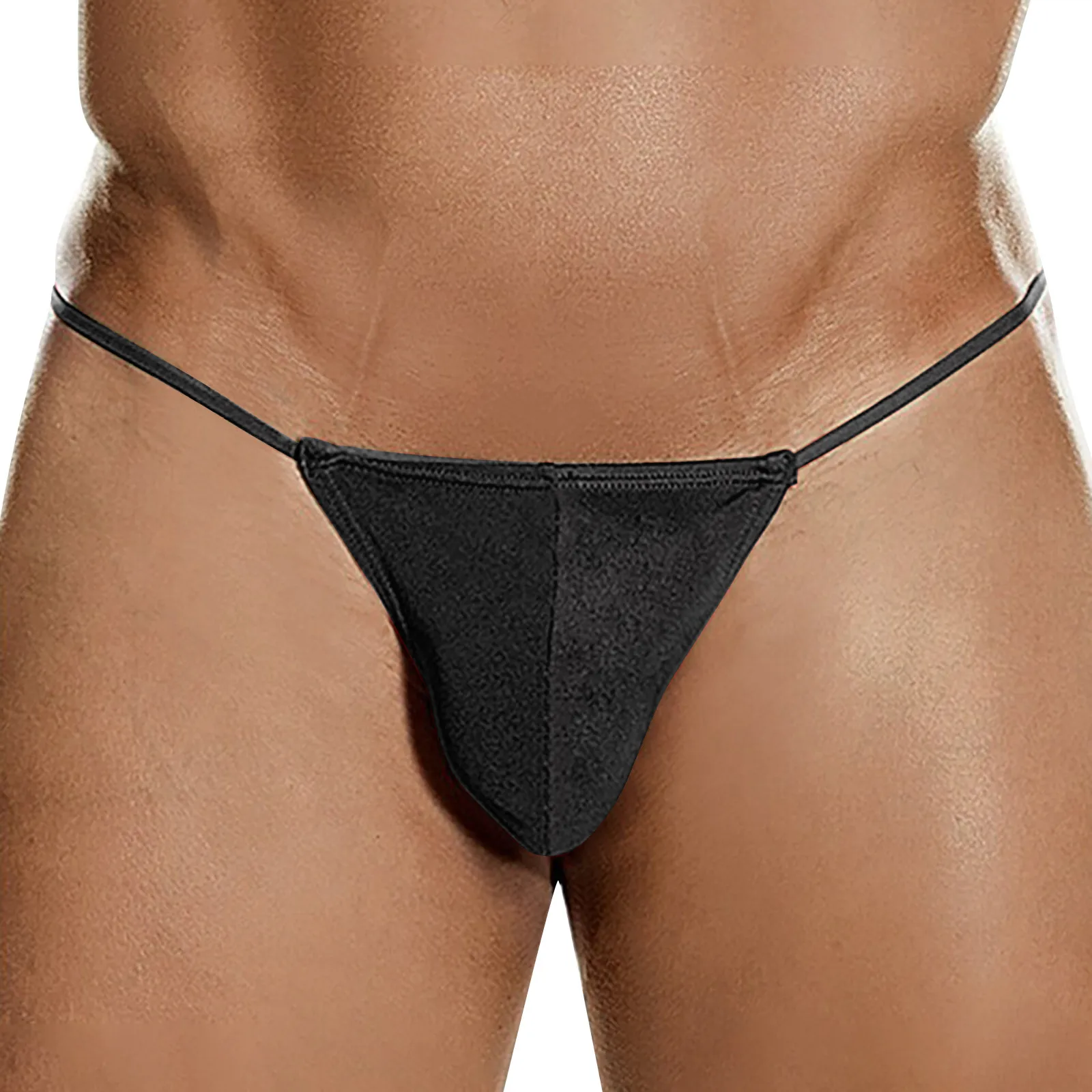 Sexy Low Rise Bugle Pouch G-string and Thongs Men's Jockstrap Simple Solid Color Lingerie Briefs Ultra-Thin Male Underwear