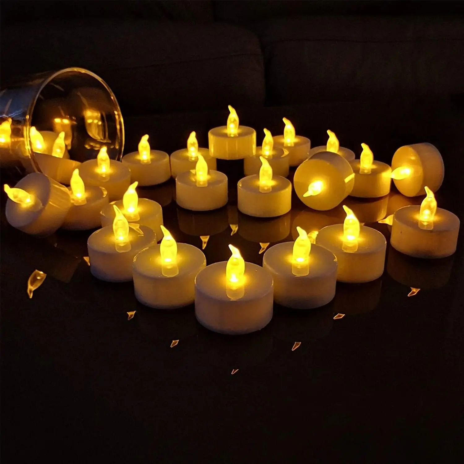 

120Pcs Flameless Led Candle For Home Christmas Party Wedding Decoration Heart-shaped Electronic Battery-Power Tealight Candles