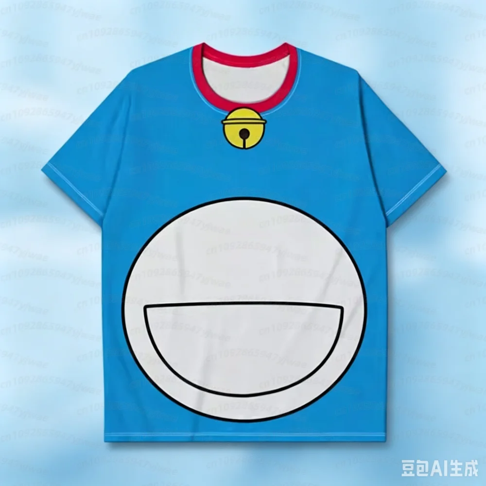 2026 Boys Girls Summer Doraemon Takeshi Gouda Nobi Nobita T-Shirt, Parent-Child Matching Top, Perfect Gift for Fans