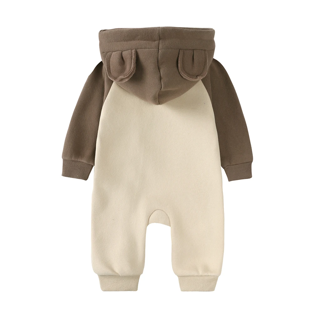 0-24M Nette Neugeborene Baby Strampler Winter Verdicken Fleece Warme Kleidung Infant Mit Kapuze Bär Onesie Kleinkind Junge mädchen Overalls Pyjamas – Detail 3