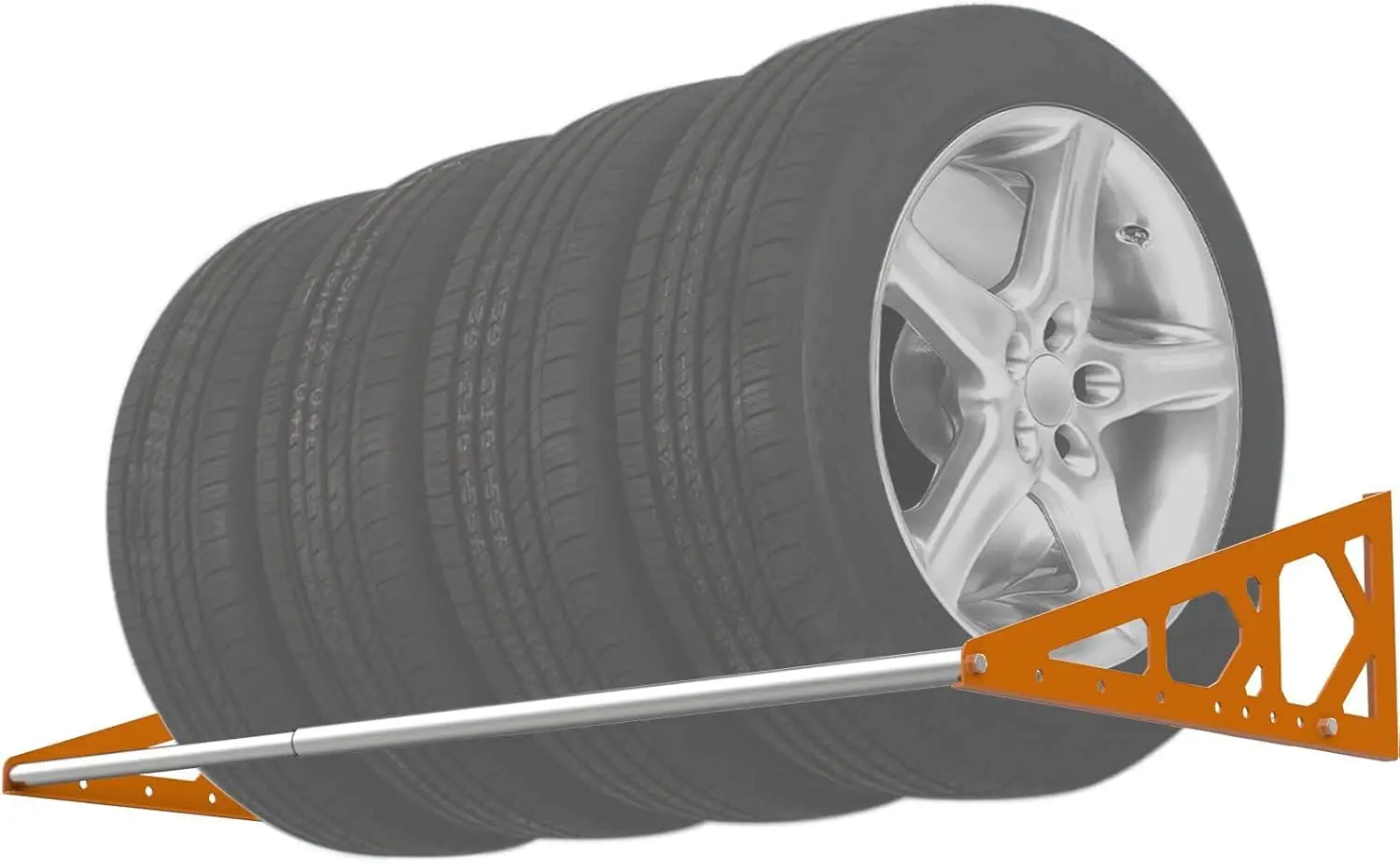 

Wall Mount Tire Rack Adjustable 31-56 Inches Heavy Duty Steel Holds 400 lbs for Garage Storage (Orange)