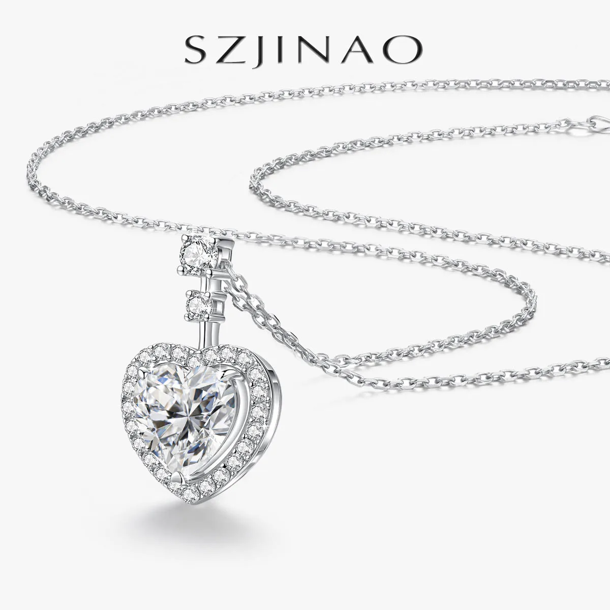 

4CT D Color VVS1 Heart Shaped Moissanite Necklace Romantic Love Pendant 925 Sterling Silver Fine Jewelry Gift for Women