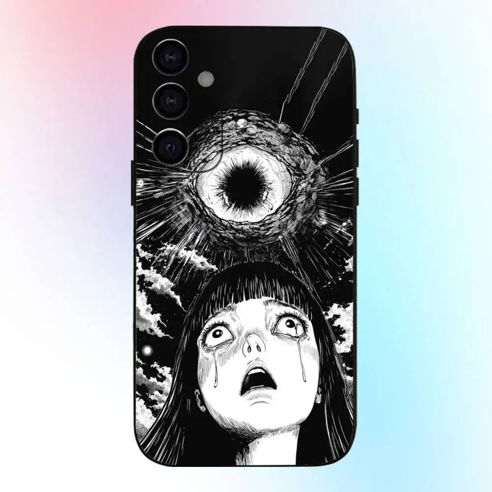 Capa de telefone Comics T-Tomie J-Junji Ito para Samsung Galaxy A73, A72, A71, A70, A53, A52, A51, Outros Capa preta macia