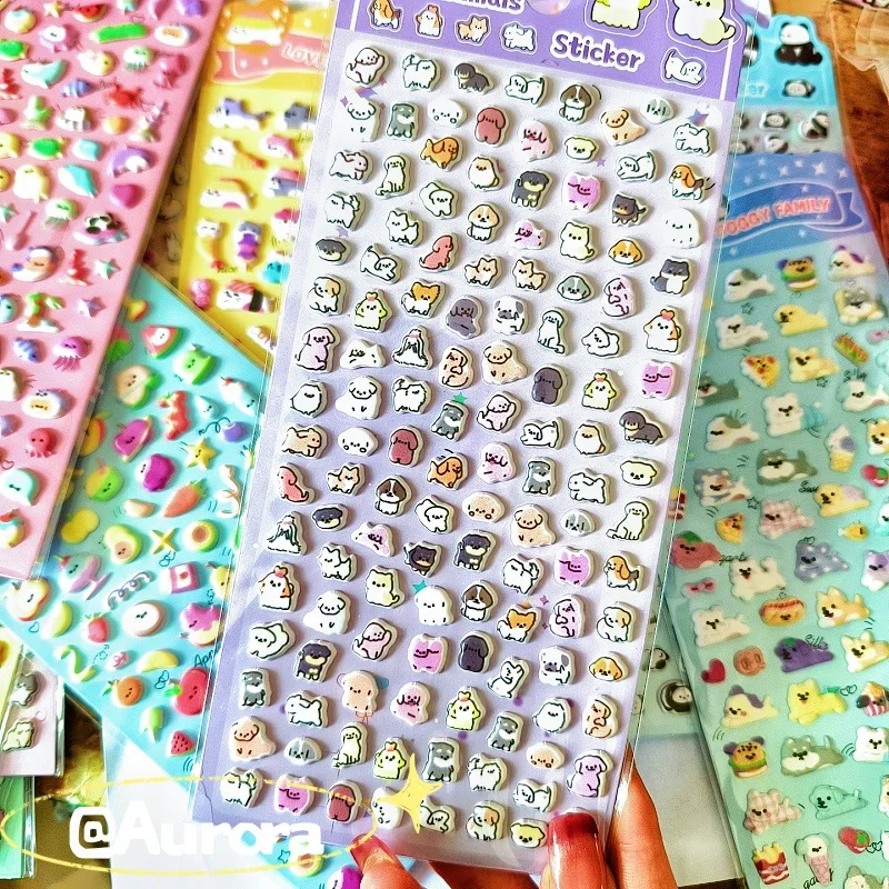 

1pc 3D Candy Jelly Stickers Cute Animal Decals for DIY Scrapbooking Book Japanese style Phone Case Sticker