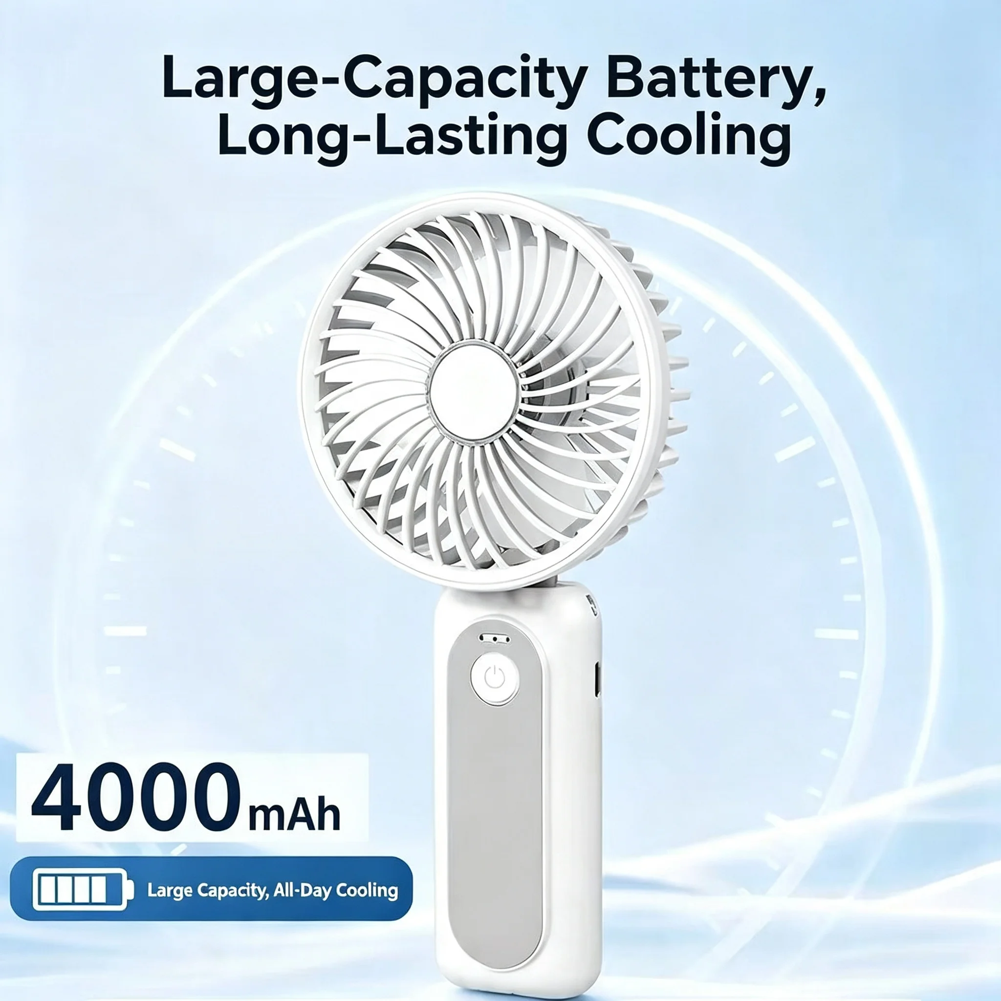 M2 High Speed Powerful Portable Fan 1503 Model Aircraft Brushless Motor 7 Speed Control 4000mAh Long Lasting Detachable Battery