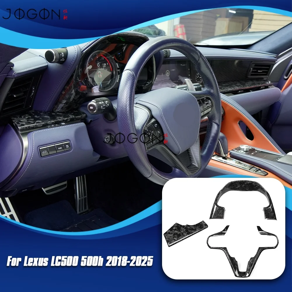 LHD For Lexus LC500 500h 2018-2025 Carbon Car Steering Wheel Frame Driver Side Left Panel Center Speedometer Cluster Cover Trim