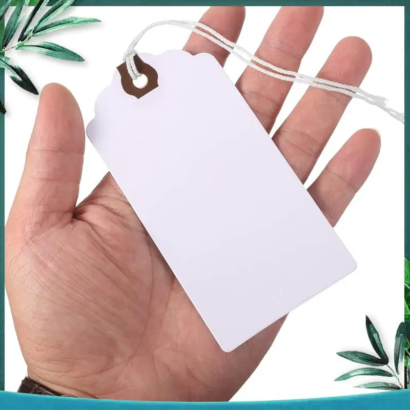 (NEW) 240Pcs 4 3/4 X 2 3/8In Manila Labels Shipping Labels Cardboard Labels With String Hanging Labels With Reinforced Holes