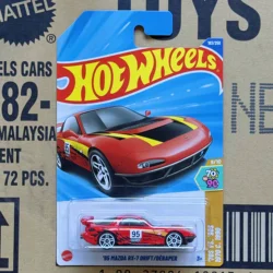 Original Hot Wheels No.163 Red '95 MAZDA RX-7 DRIFT DERAPER 1/64 70's VS 90's Diecast Models Toys for Boys Alloy Car Alloy Gift