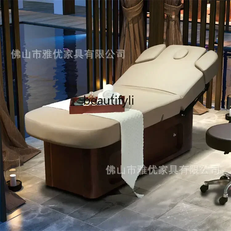 Electric Beauty Bed Beauty Salon Special High-End Club Massage Massage Couch Solid Wood Physiotherapy Bed Manufacturer