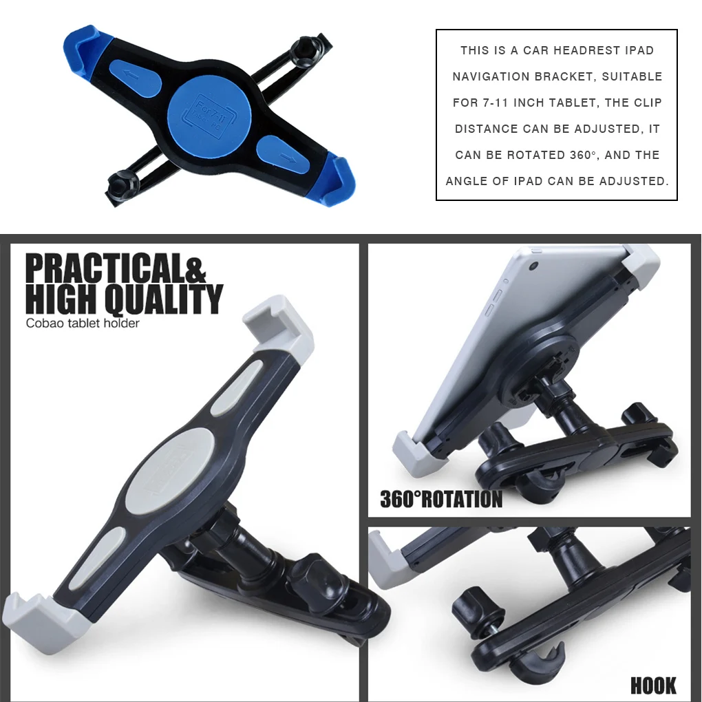 Tablet Bracket Car Headrest Adjustable Tablet Holder Plastic Mobile Phone Mount Storage Accessory, Pink